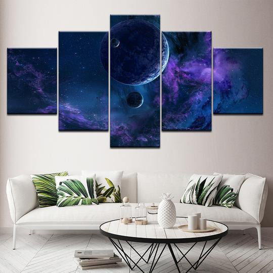 Space Abstract Fantasy - Space 5 Panel Canvas Art Wall Decor Space Abstract Fantasy - Space 5 Panel Canvas Art Wall Decor