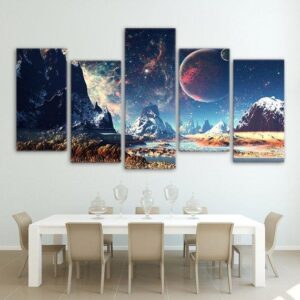 Space Mountain - Space 5 Panel Canvas Art Wall Decor