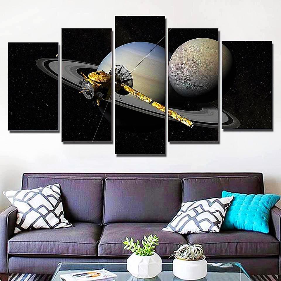 Space Probe Ship - Space Universe 5 Panel Canvas Art Wall Decor Space Probe Ship - Space Universe 5 Panel Canvas Art Wall Decor