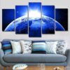 Sparkling Earth - Space Universe 5 Panel Canvas Art Wall Decor
