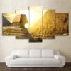 Sphinx And Pyramid Giza Egypt - Nature 5 Panel Canvas Art Wall Decor
