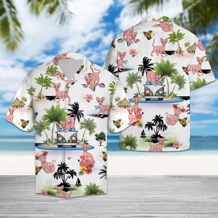 Sphynx Vacation Hawaiian Shirt Summer Button Up Sphynx Vacation Hawaiian Shirt Summer Button Up