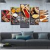 Spices 21 - Kitchen 5 Panel Canvas Art Wall Decor