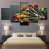 Spices Garlic And Chili Food - Kitchen 5 Panel Canvas Art Wall Decor