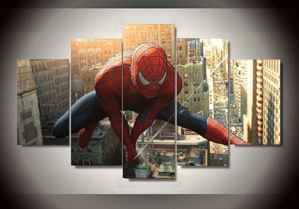 Spider-Man 5 - Movie 5 Panel Canvas Art Wall Decor Spider-Man 5 - Movie 5 Panel Canvas Art Wall Decor