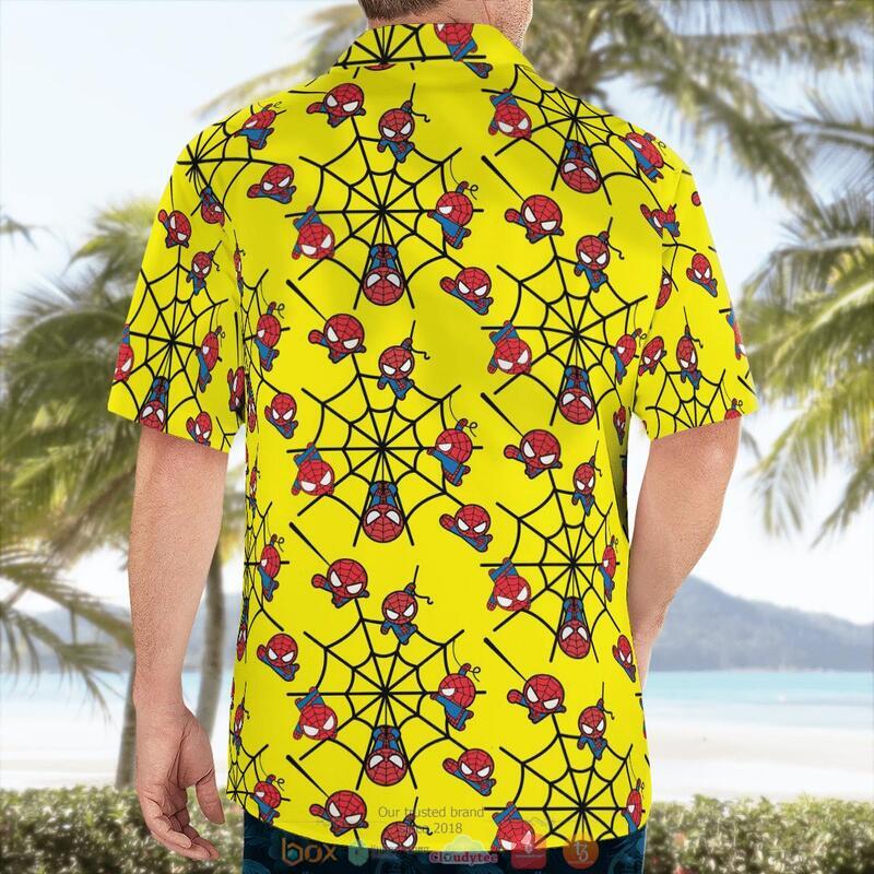 Spider Man Chibi Yellow Hawaiian Shirt Spider Man Chibi Yellow Hawaiian Shirt