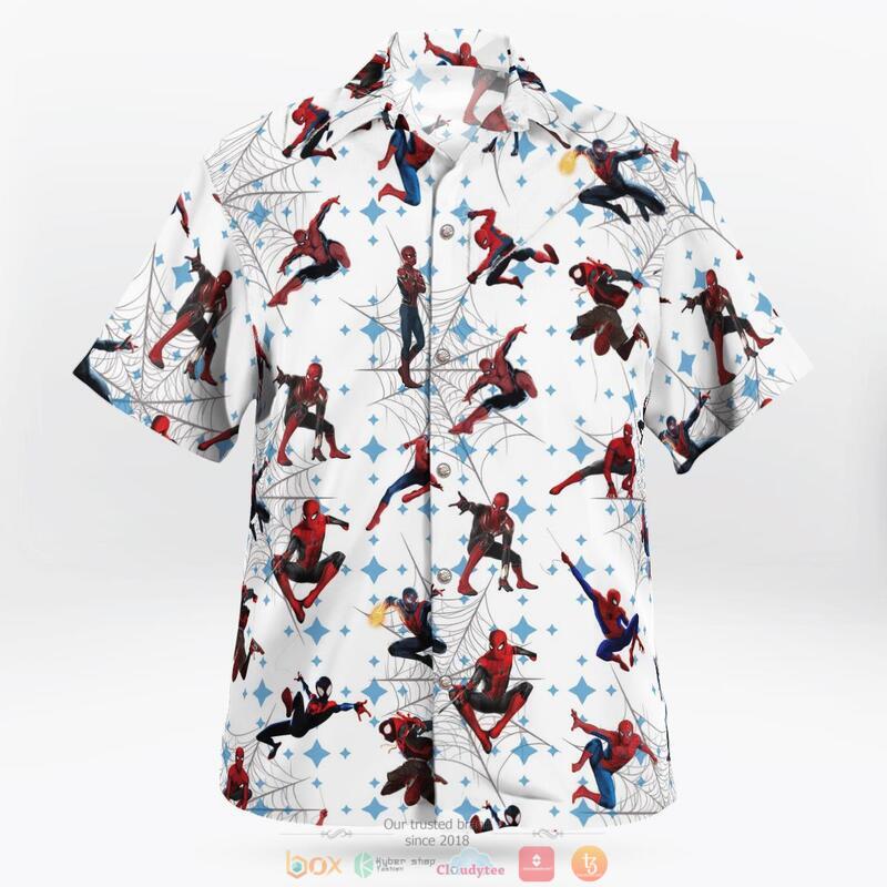 Spider Man White Hawaiian Shirt Spider Man White Hawaiian Shirt