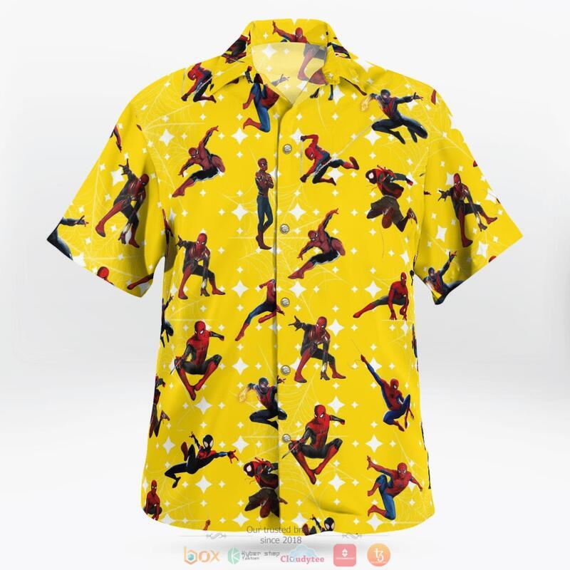 Spider Man Yellow Hawaiian Shirt Spider Man Yellow Hawaiian Shirt