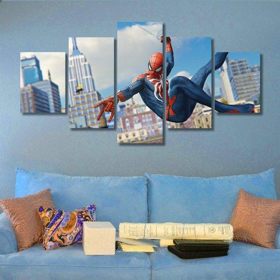 Spiderman 05- Dc 5 Panel Canvas Art Wall Decor Spiderman 05- Dc 5 Panel Canvas Art Wall Decor