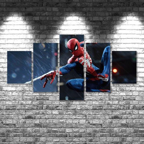 Spiderman 07 - Movie 5 Panel Canvas Art Wall Decor Spiderman 07 - Movie 5 Panel Canvas Art Wall Decor
