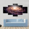 Spiral Galaxy In Deep Space Illustration - Space 5 Panel Canvas Art Wall Decor