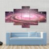 Spiral Galaxy In Deep - Space 5 Panel Canvas Art Wall Decor