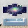 Spiral Galaxy Surrounded By Stars - Space 5 Panel Canvas Art Wall Decor