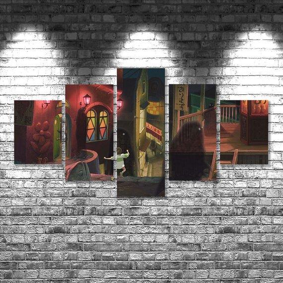 Spirited Away 02 - Anime 5 Panel Canvas Art Wall Decor Spirited Away 02 - Anime 5 Panel Canvas Art Wall Decor