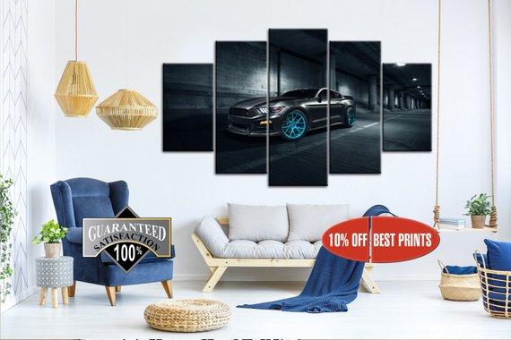 Sport Cars Ford Mustang 1 - Automative 5 Panel Canvas Art Wall Decor Sport Cars Ford Mustang 1 - Automative 5 Panel Canvas Art Wall Decor
