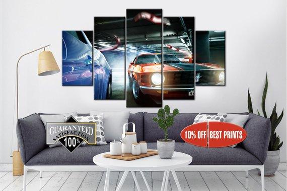 Sport Cars Ford Mustang 3 - Automative 5 Panel Canvas Art Wall Decor Sport Cars Ford Mustang 3 - Automative 5 Panel Canvas Art Wall Decor