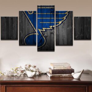 St Louis Blues Nhl Team (Wood) - Sport 5 Panel Canvas Art Wall Decor