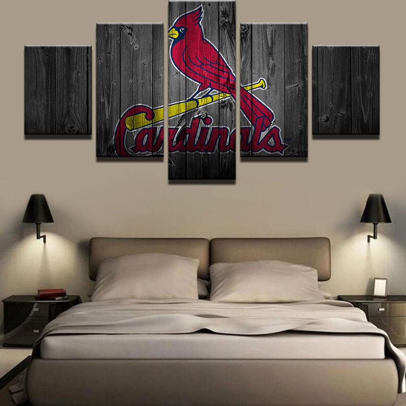 St. Louis Cardinals Barn Wood Style - Sport 5 Panel Canvas Art Wall Decor St. Louis Cardinals Barn Wood Style - Sport 5 Panel Canvas Art Wall Decor