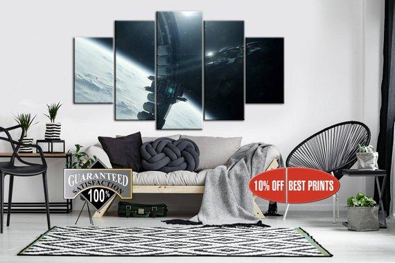 Star Citizen Spaceship 2 - Gaming 5 Panel Canvas Art Wall Decor Star Citizen Spaceship 2 - Gaming 5 Panel Canvas Art Wall Decor