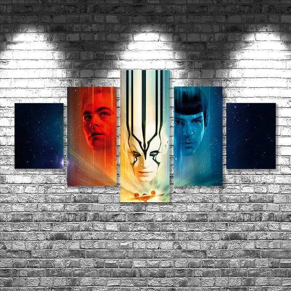 Star Trek 02 - Movie 5 Panel Canvas Art Wall Decor Star Trek 02 - Movie 5 Panel Canvas Art Wall Decor