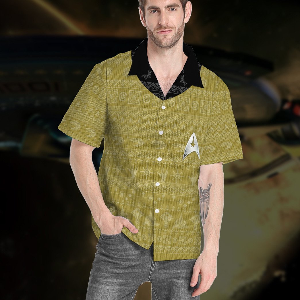 Star Trek The Original Series 1966 1969 Yellow Hawaiian Shirt Star Trek The Original Series 1966 1969 Yellow Hawaiian Shirt