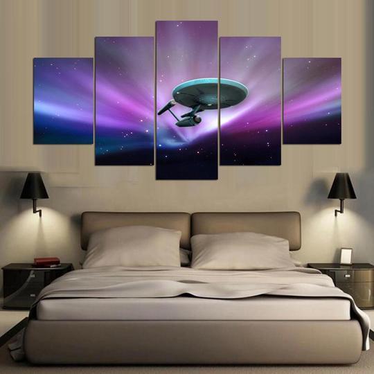 Star Trek Tos Enterprise - Movie 5 Panel Canvas Art Wall Decor Star Trek Tos Enterprise - Movie 5 Panel Canvas Art Wall Decor