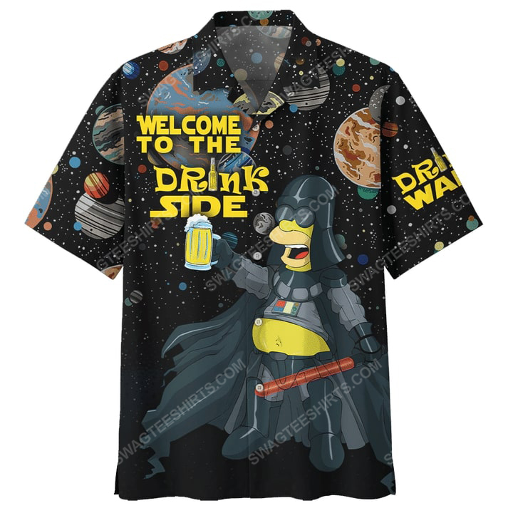 Star Wars And Homer Simpson Summer Vacation Hawaiian Shirt Star Wars And Homer Simpson Summer Vacation Hawaiian Shirt