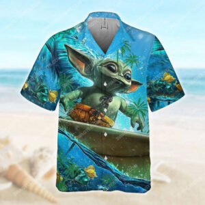 Star Wars Baby Yoda Surfing Summer Vacation Hawaiian Shirt
