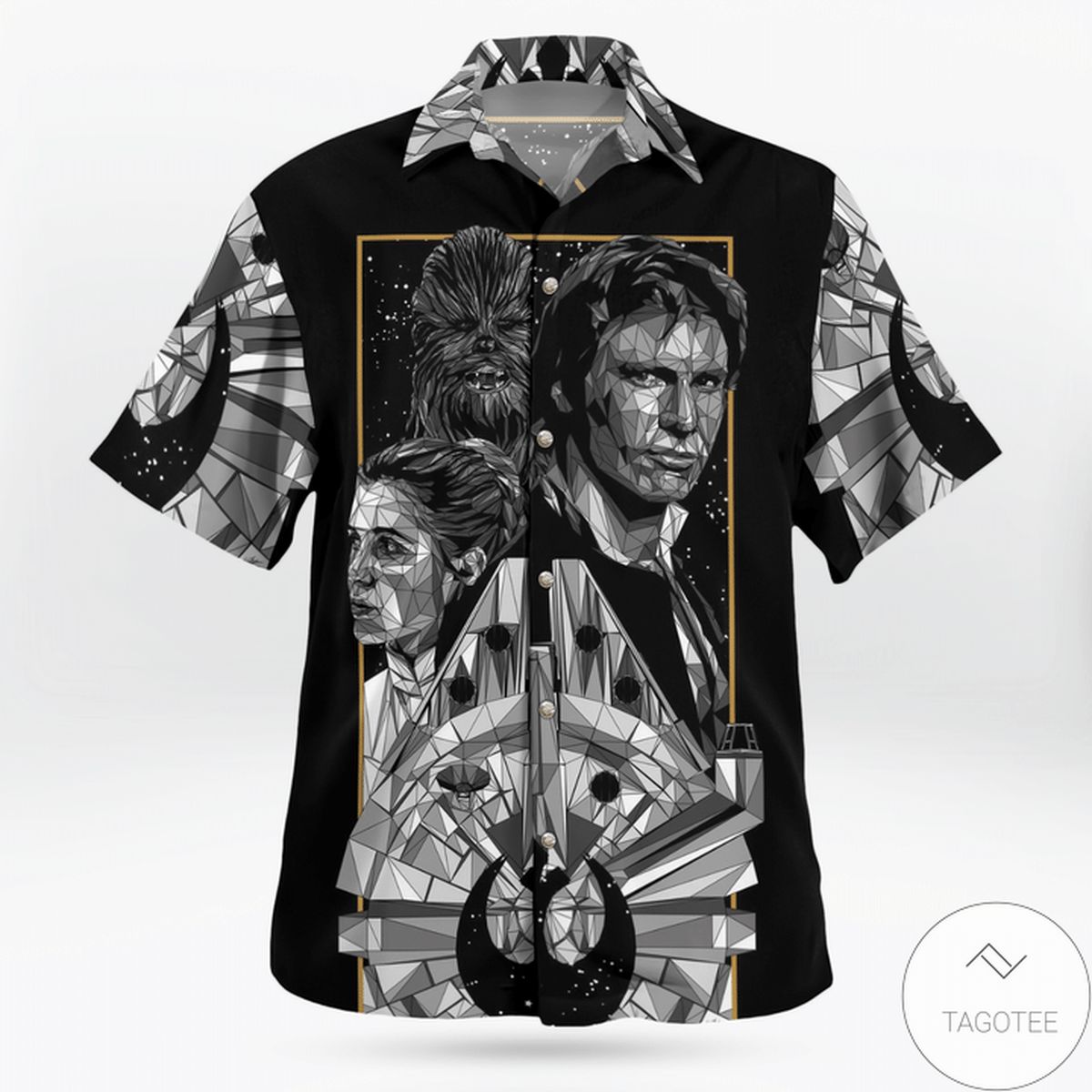 Star Wars Black And White Hawaiian Shirt Star Wars Black And White Hawaiian Shirt