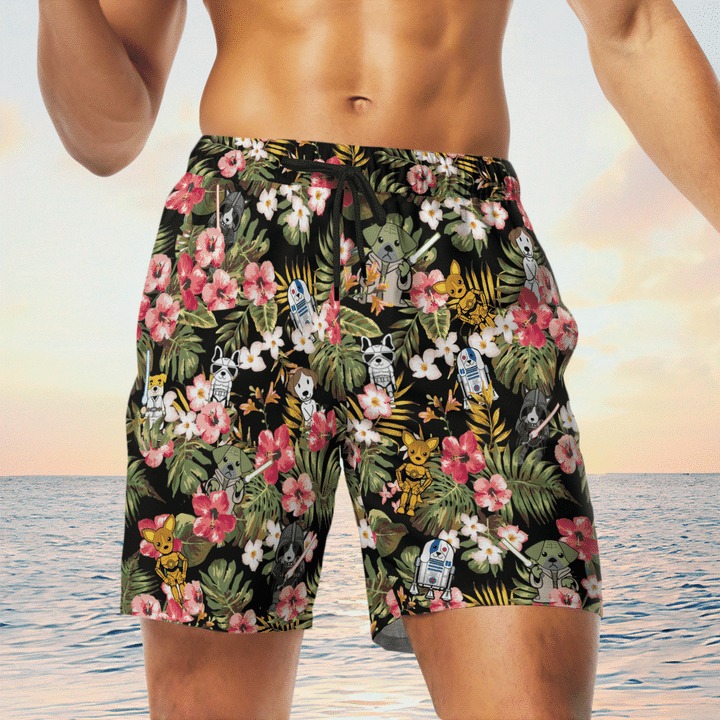 Star Wars Dog Tropical Plant Hawaiian Shirt Short Star Wars Dog Tropical Plant Hawaiian Shirt Short