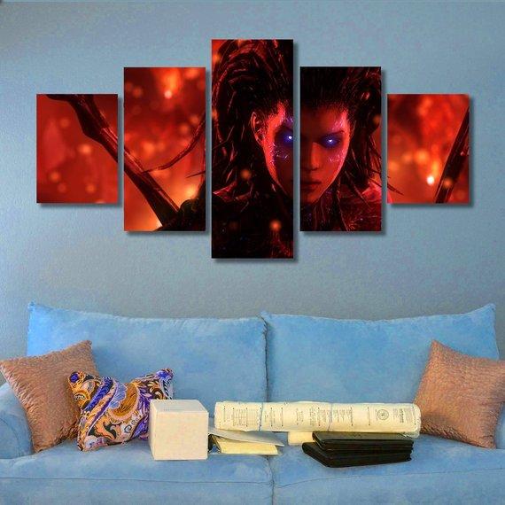 Starcraft 22 - Gaming 5 Panel Canvas Art Wall Decor Starcraft 22 - Gaming 5 Panel Canvas Art Wall Decor