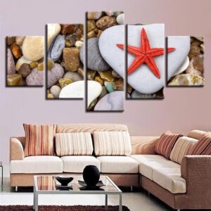 Starfish And Stone - Space 5 Panel Canvas Art Wall Decor