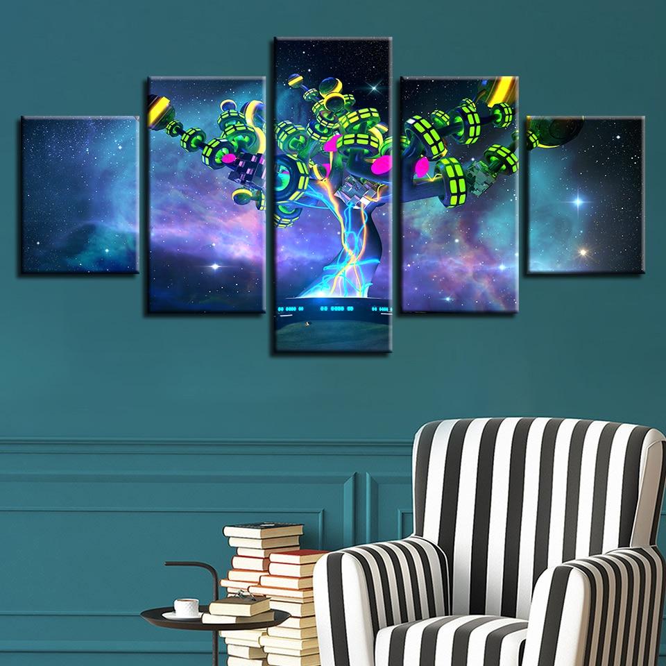 Starry Sky 21 - Abstract 5 Panel Canvas Art Wall Decor Starry Sky 21 - Abstract 5 Panel Canvas Art Wall Decor