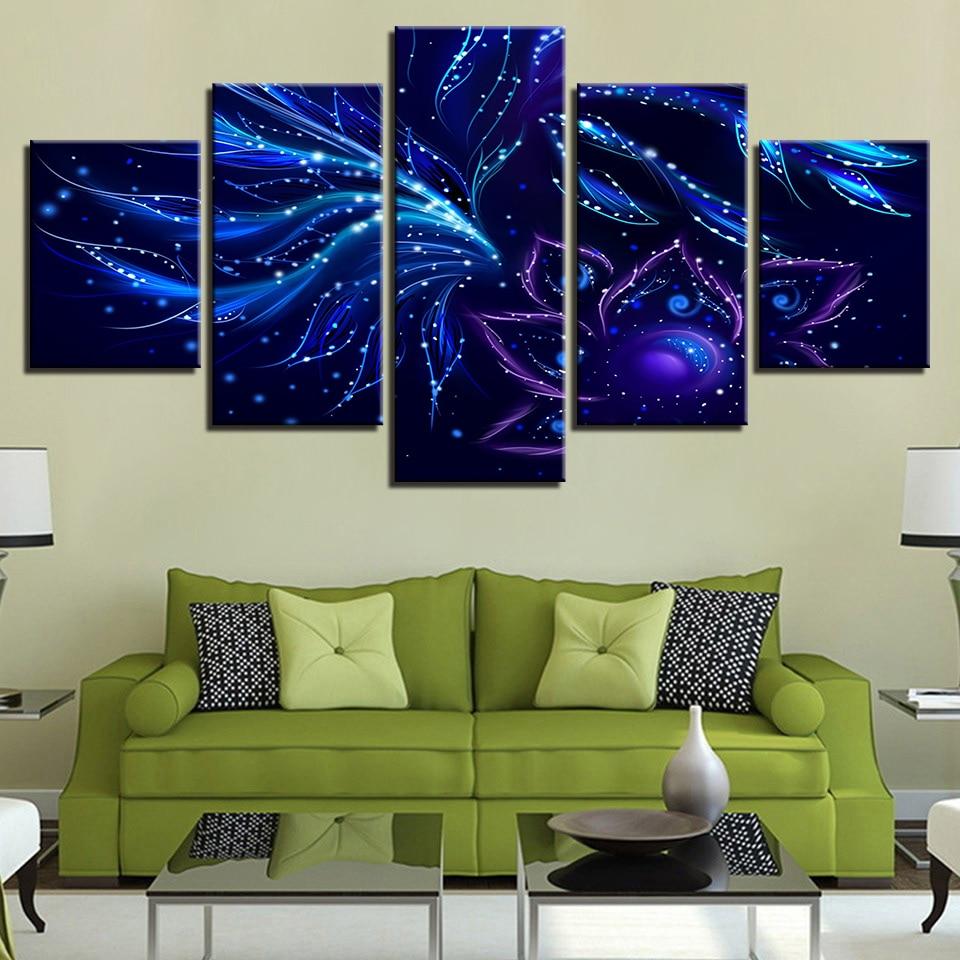 Starry Sky Night View - Space 5 Panel Canvas Art Wall Decor Starry Sky Night View - Space 5 Panel Canvas Art Wall Decor