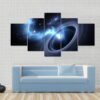 Stars And Material Falls Into A Black Hole - Space 5 Panel Canvas Art Wall Decor