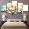 Stars In Marbles - Abstract 5 Panel Canvas Art Wall Decor