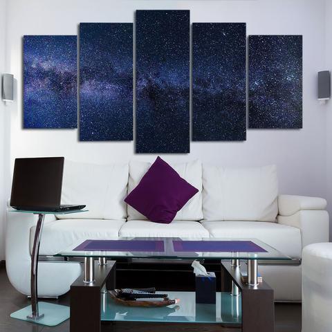 Stars In The Night - Nature 5 Panel Canvas Art Wall Decor Stars In The Night - Nature 5 Panel Canvas Art Wall Decor