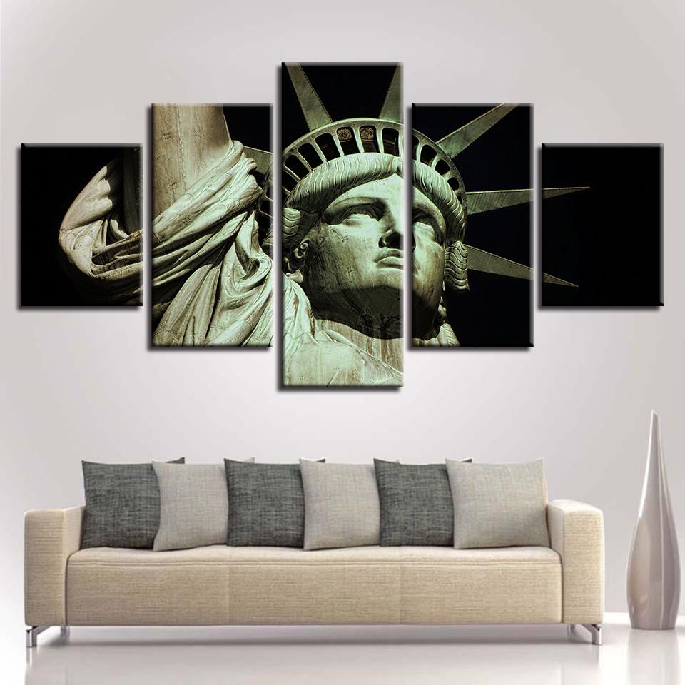 Statue Of Liberty 1 - Nature 5 Panel Canvas Art Wall Decor Statue Of Liberty 1 - Nature 5 Panel Canvas Art Wall Decor