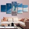 Statue Of Liberty 4 - Nature 5 Panel Canvas Art Wall Decor