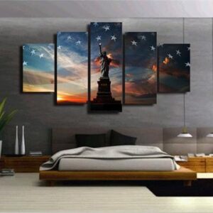 Statue Of Liberty - Nature 5 Panel Canvas Art Wall Decor