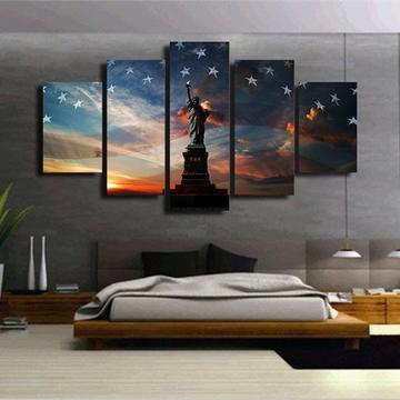 Statue Of Liberty - Nature 5 Panel Canvas Art Wall Decor Statue Of Liberty - Nature 5 Panel Canvas Art Wall Decor