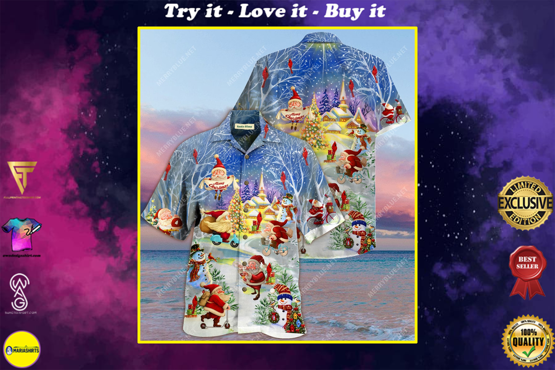Stay Cool Santa Claus Christmas Full Printing Hawaiian Shirt Stay Cool Santa Claus Christmas Full Printing Hawaiian Shirt