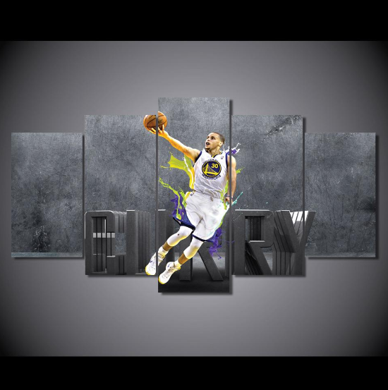 Stephen Curry Superstar Basketball - Sport 5 Panel Canvas Art Wall Decor Stephen Curry Superstar Basketball - Sport 5 Panel Canvas Art Wall Decor