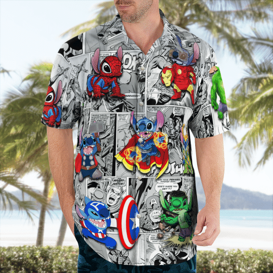 Stitch Marvel Hawaiian Shirt Stitch Marvel Hawaiian Shirt
