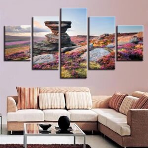 Stone Mountain - Nature 5 Panel Canvas Art Wall Decor