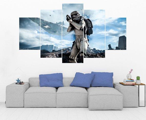 Stormtrooper 1 - Movie 5 Panel Canvas Art Wall Decor Stormtrooper 1 - Movie 5 Panel Canvas Art Wall Decor