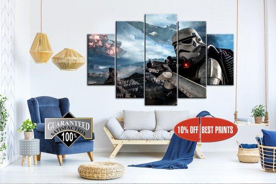 Stormtrooper 7 - Movie 5 Panel Canvas Art Wall Decor Stormtrooper 7 - Movie 5 Panel Canvas Art Wall Decor