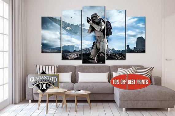 Stormtrooper 9 - Movie 5 Panel Canvas Art Wall Decor Stormtrooper 9 - Movie 5 Panel Canvas Art Wall Decor