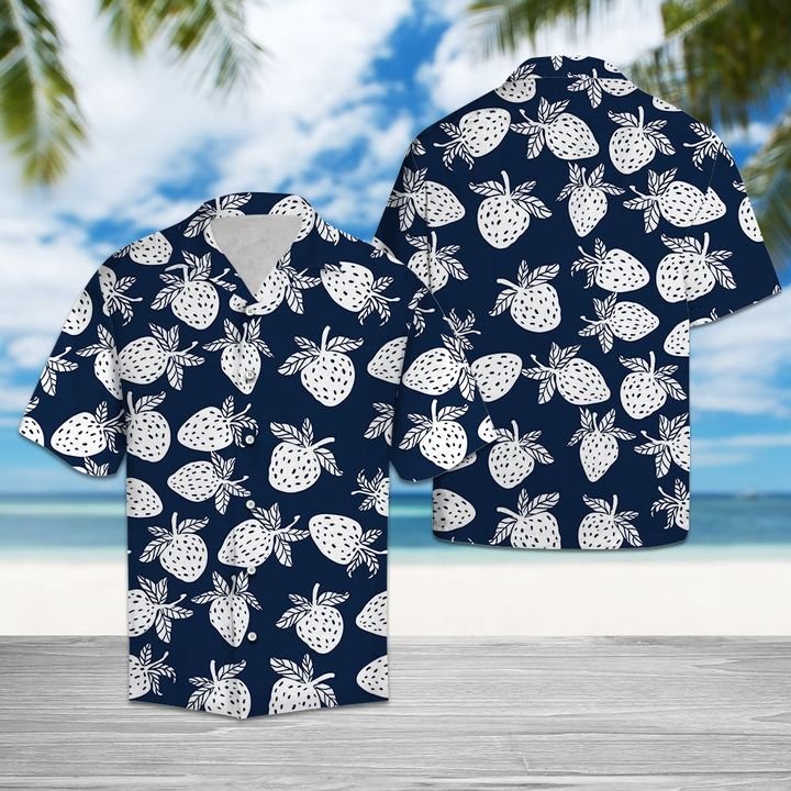 Strawberry Hawaiian Shirt Summer Button Up Strawberry Hawaiian Shirt Summer Button Up