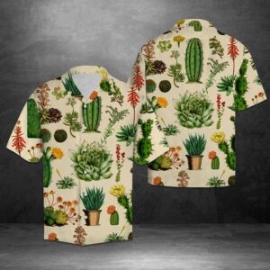 Strong Cactus Hawaiian Shirt Summer Button Up